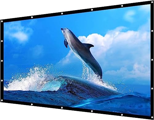 Image of Upgraded 220 inch Projector Screen,4K 16:9 Portable Eyelet Premium Video Foldable Projection for HD Home Theater Cinema Anti-Crease Indoor Outdoor Office Classroom (487 cm (W) x274 cm (H))#
