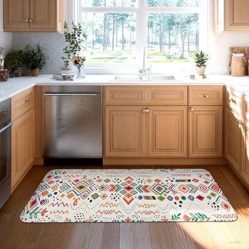Tapis de couloir hexagonal géométrique multicolore pour buanderie - 7