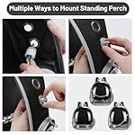 Bird Travel Backpack Carrier, Bird Cage for Small Medium Size Parakeet Budgies Cockatiel, Space Capsule Clear Bubble Window with Stainless Steel Tray Food Bolw Standing Perch (Black) - Image 5