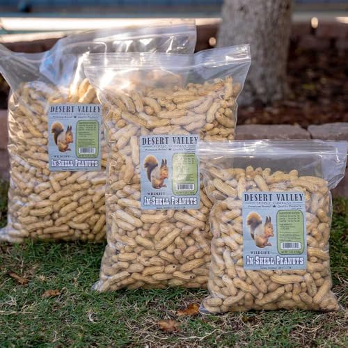 Desert Valley In Shell Peanuts, All Natural Premium Wild Bird and Wildlife Food for Squirrels, Chipmunks, Cardinals, Jays, Woodpeckers and More (2 Pounds)