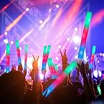 46PCS Foam Glow Sticks, Foam Light Up Sticks with 3 Modes Colorful Flashing, Glow Stick Bulk Party Pack, Glow in Dark Party Supplies, LED Foam Sticks Bulk for Wedding, Raves, Concert, Halloween - Image 2