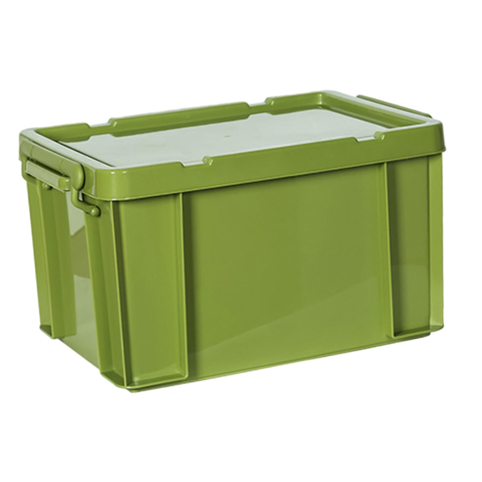 Boîte de Rangement de Camping avec Couvercles et Boucles, Conteneur Empilable pour Chaussures et Jouets, Vert