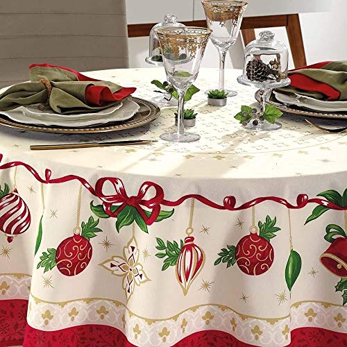 Toalha de Mesa Dohler Redonda 4 Lugares Genebra Natal 83