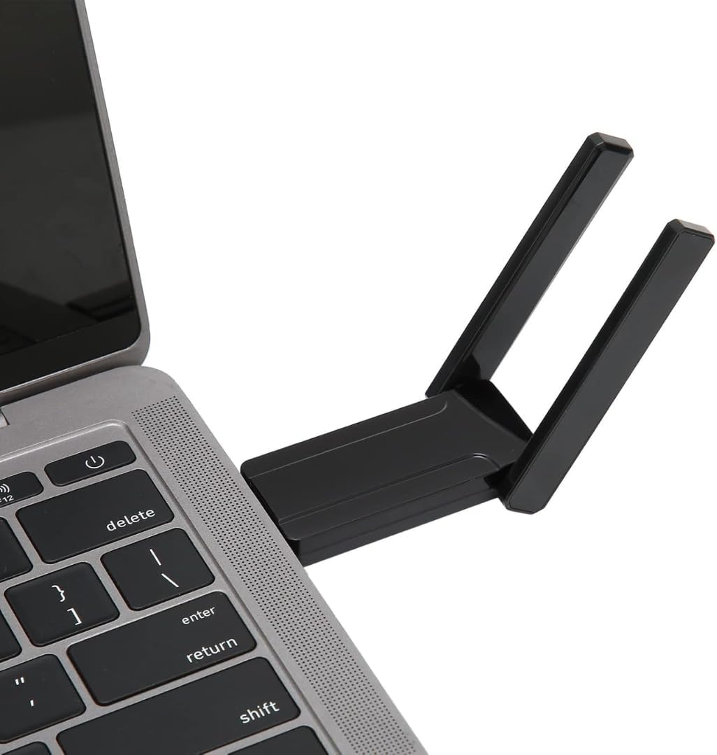 Realtek RTL8812AU Dual-Band USB Wi-Fi Adapter – 2.4GHz & 5GHz – 2× 5dBi Antennas – 802.11a/b/g/n/ac – Monitor Mode, Packet Injection, Aircrack-ng – Compatible with Kali Linux, Linux, macOS & Windows