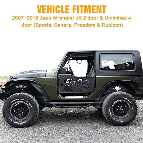 Image of JROAD Soldier Front&Rear Inner Fender Liners Aluminum compatible with Jeep Wrangler 07-18 JK JKU Sports Sahara Rubicon 2 /4-Door