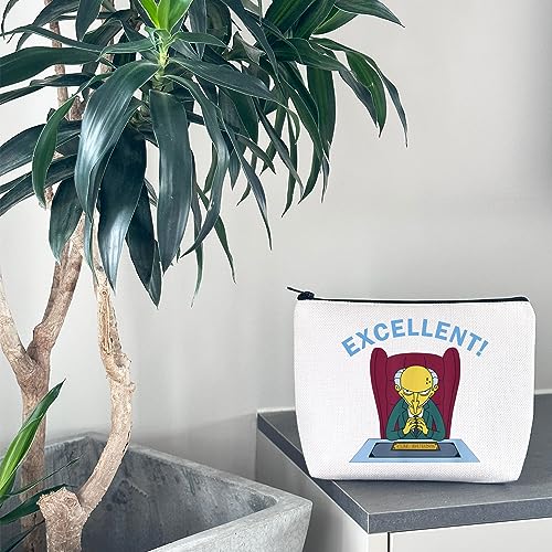 Funny 90’s Cartoons Show Inspired Mr. Burns Excellent Canvas Makeup Bag for Fans (Excellent! Bag EU) - Image 3