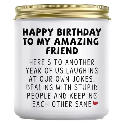 Jonico Happy Birthday Gifts for Women - Funny Best friend Friendship Birthday Gifts for Women Bestie BFF Coworker Classmate, Lavender Candle