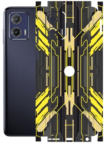 Image of AtOdds - Full Body Back Screen Guard Protector Film - Lamination Wrap Skin Sticker Compatible with Moto G73 (5G) | Scratchproof Matte Finish (Cyber Yellow)