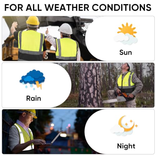 Image of TICONN Reflective Safety Vest High Visibility Class II Mesh Vest for Women & Men Meets ANSI Standards