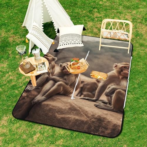 Couverture de pique-nique imperméable singe tapis pliable camping - 8