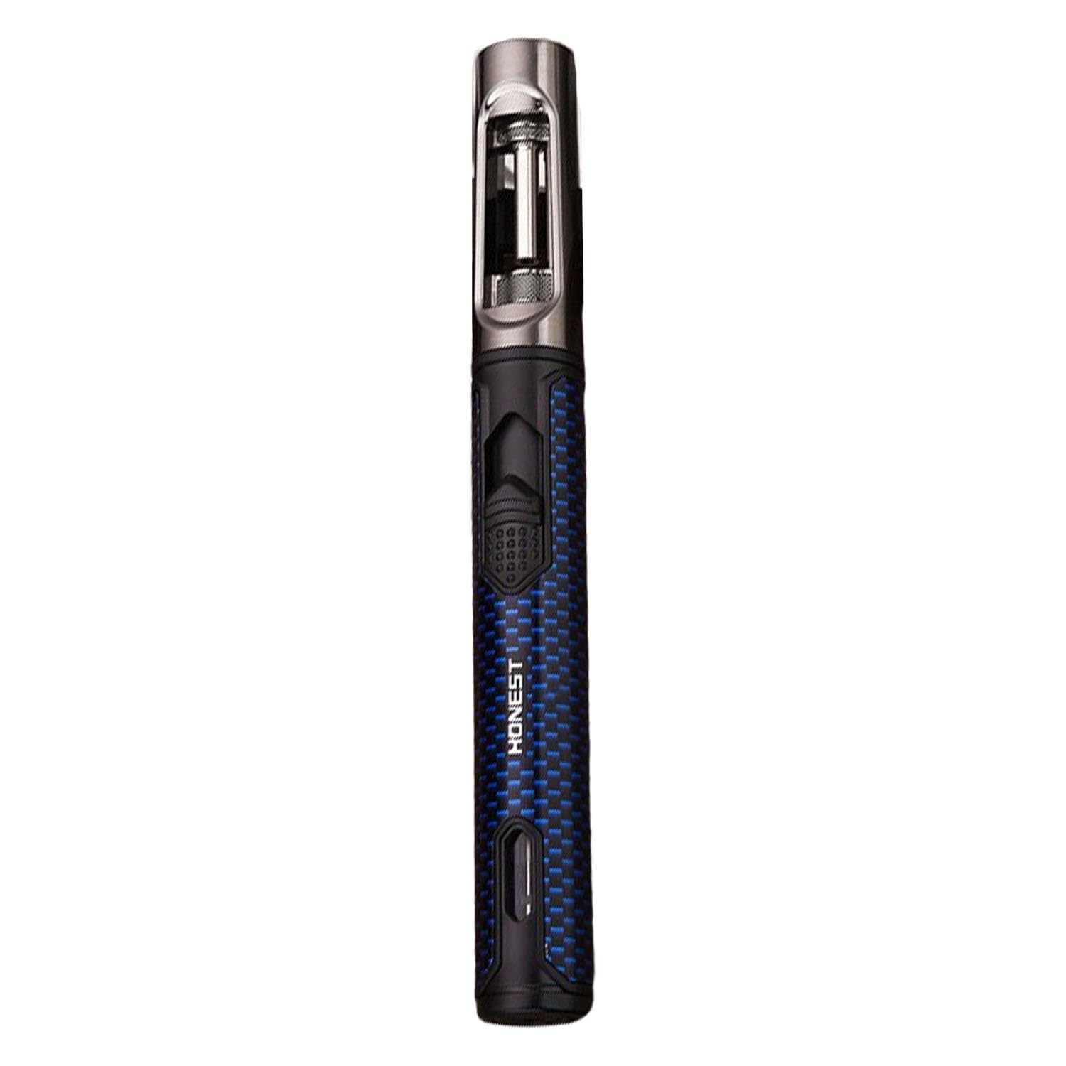 Encendedor Cigarro Ventana Visible Jet Flame Butano Recargable Antorcha Larga para Estufa Parrilla Barbacoa Vela Fuegos Artificiales Camping (Gas No Incluido),Blue