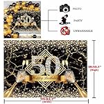 Sensfun Happy 50th Birthday Backdrop for Women Black Gold 50th Birthday Decorations Marble Texture Glitter Diamonds Fabulous 50 Years Old Photography Background Supplies Photo Props 7x5ft - Image 5