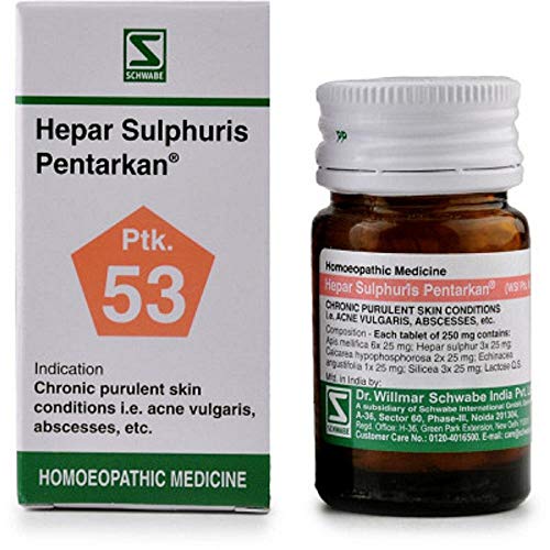 Dr Willmar Schwabe India Homoeopathic Hepar Sulphuris Pentarkan (20g) Tablets (Ptk. 53)