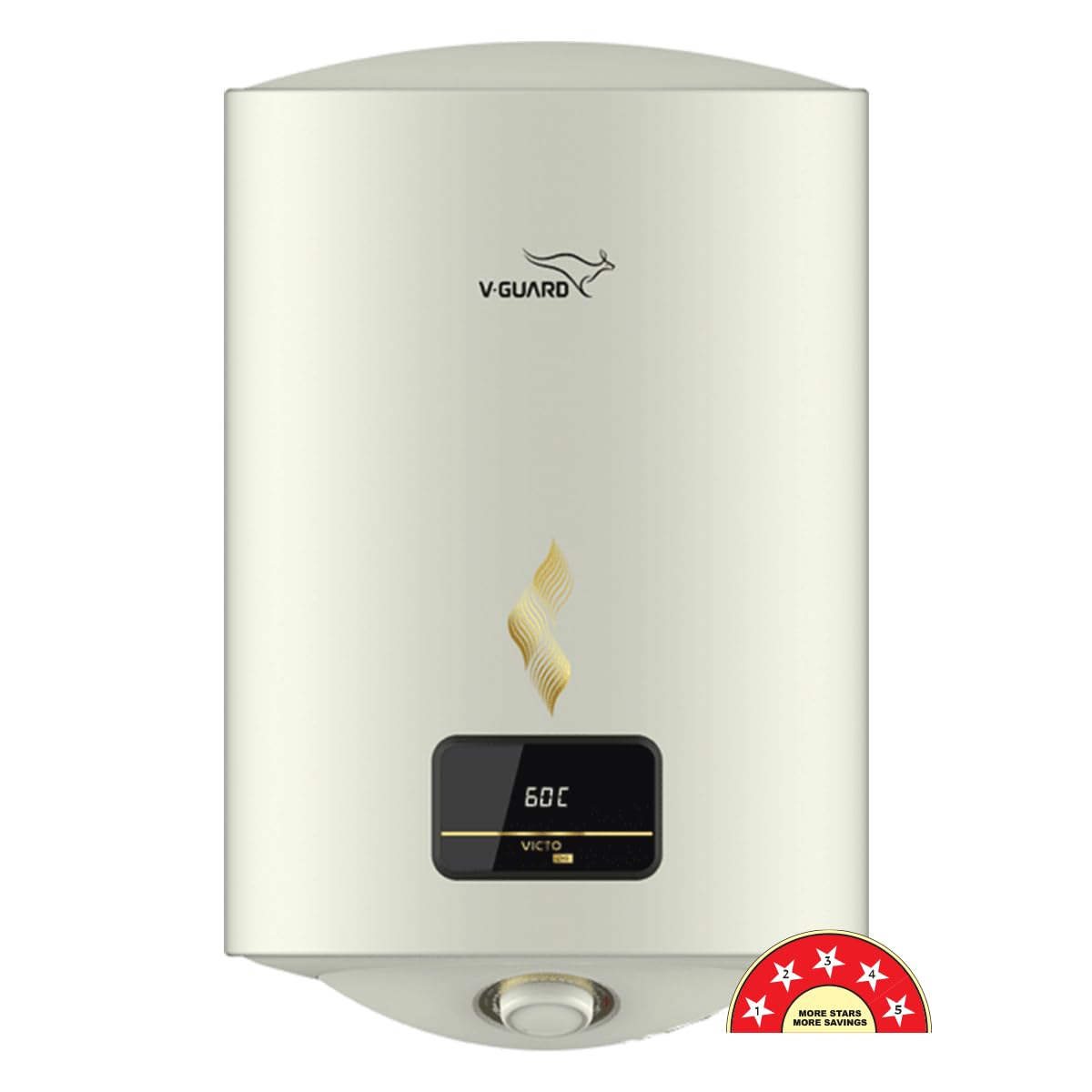 V-Guard Victo DG 10 Litre Water Heater, Stylish Digital Display | Free PAN India Installation & Connection Pipes worth INR 700 | BEE 5 Star Rating | 7 Year Inner Tank Warranty by V-Guard
