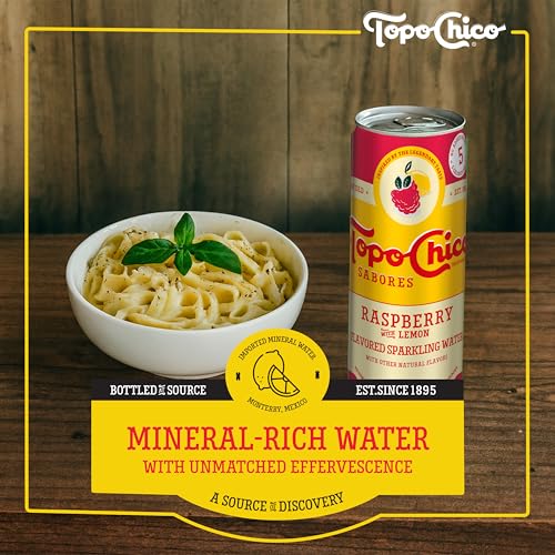 Image of Topo Chico Sabores Raspberry with Lemon Sparkling Water, 12 fl oz, 8 pack