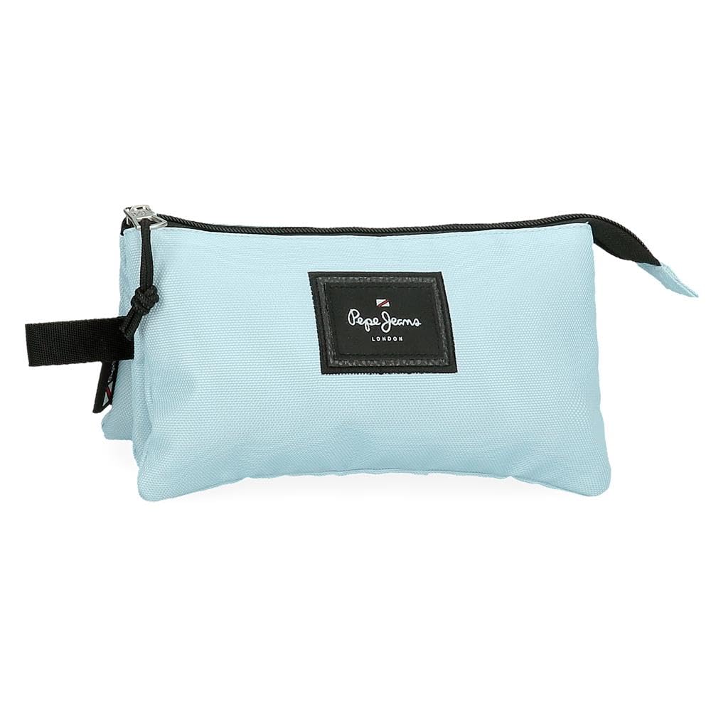 Pepe Jeans Aris Colorful Estuche Triple Azul 22x12x5 cms Poliéster by Joumma Bags
