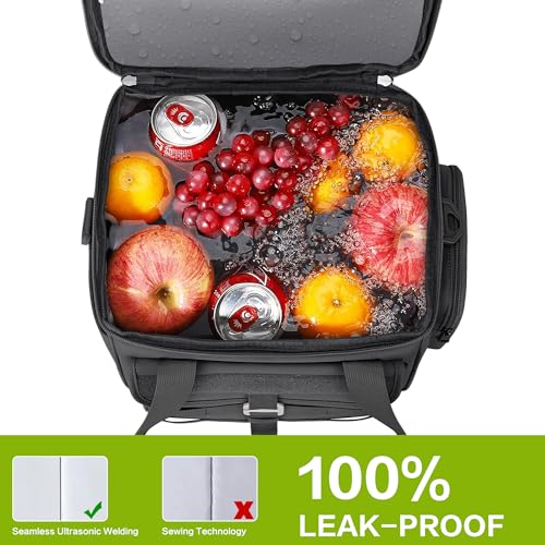 Men's Tactical Insulated Lunch Bag for Work, Double Deck, Expandable, Leakproof, Waterproof