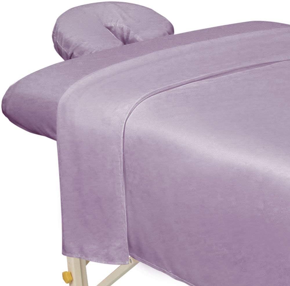 ForPro Professional Collection Premium Microfiber 3-Piece Massage Sheet Set, Lavender, Ultra-Light, Stain and Wrinkle-Resistant Includes Massage Flat and Fitted Sheet and Massage Face Rest Cover