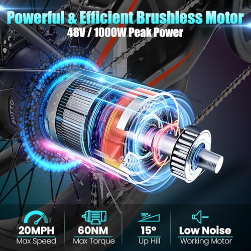Wooken Electric Bike for Adults, Peak 1000W Motor