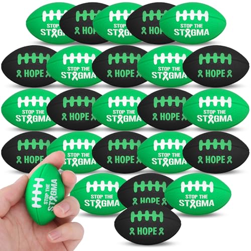 Simgoing 24 Pcs Mental Health Awareness Items Football Foam Balls Bulk
