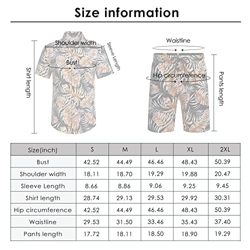 Lbl Leading The Better Life Men's 2 Piece Tracksuits Floral Hawaiian Sweat Suit Casual Short Sleeve Shirt And Shorts Suit Set Sports Outfit Brown M #TOP6