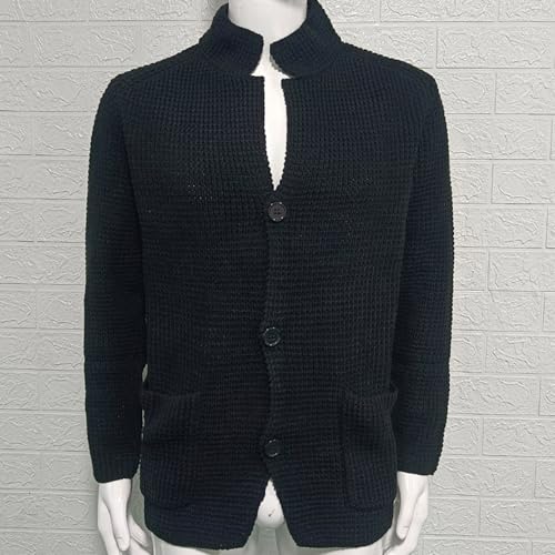 Mens Shawl Collar Cardigan Sweaters Knit Blocked Sweater Button Down Cardigans Outwear4