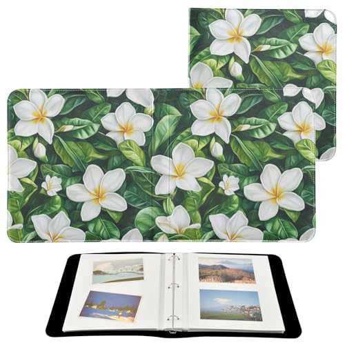 Álbum de Fotos con Portada de Cuero PU, Diseño Floral Tahití, Capacidad 80 Fotos de Tamaños 4x6, 5x7 y 6x8, 40 Páginas miniatura 2