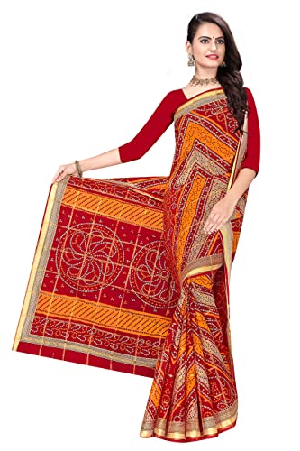Image of TAMAIRA FASHION Mulmul Pure Cotton Saree For Woman Gharchola Bandhani Printed |Office Wear Daily Wear Sarees For Women Without Blouse Piece
