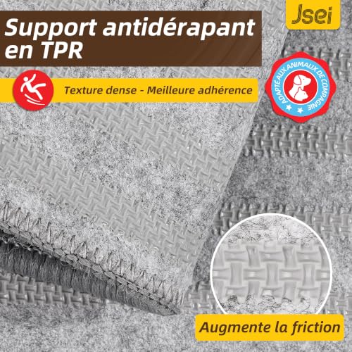 Tapis de cuisine lavable JSEI gris de 60x152 cm antidérapant