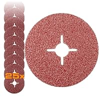 RHODIUS KFS | 25 Stück Ø 125 mm K24 Fiberscheiben | für Winkelschleifer | Schleifscheibe Metall | Fiberschleifscheibe, Schleifblatt