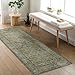 GENIMO Runner Rug 2x5 Non Slip Machine Washable Vintage Hallway Runner Rugs, Low Pile Lightweight Mat for Living Room, Entryway, Bedroom, Kitchen and Corridor, Distressed Sage