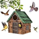GLOPHOK Bird House for Outside, Resin Bluebird House for Outdoors Finches,...