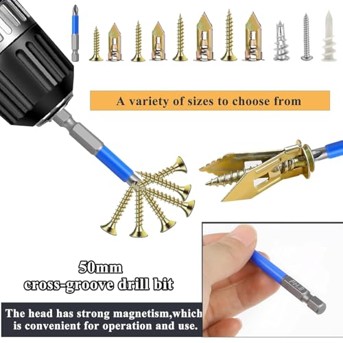 Image of 480 PCS Self Drilling Drywall Anchors Kit with Screws - 4 Sheetrock Anchors & 5 Screw Sizes (2026 Upgraded), No Drill Needed, Zinc Plated Steel and Plastic, Heavy Duty Wall Anchors