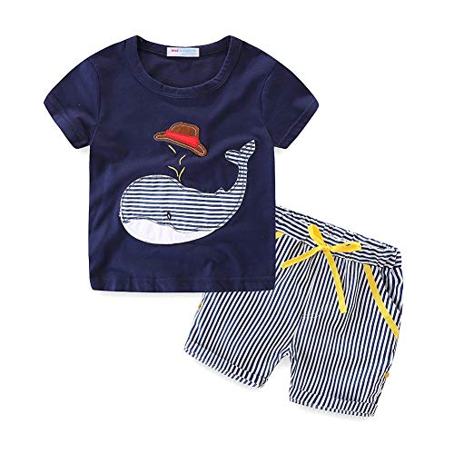 Image of LittleSpring Boys Summer 2piece Outfits Short Sleeve T-Shirt and Shorts Set