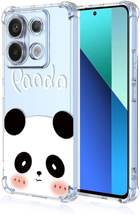SEAHAI Case for Xiaomi Redmi Note 13 Pro 5G / Poco X6 5G, Ultra Thin Soft Silicone Clear Back TPU Bumper Shockproof Cover Fashion Flowers Graphic Colorful Skin Slim Case - Panda