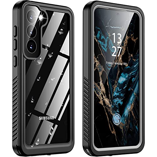 for Samsung Galaxy S22+Plus Case Waterproof,S22+Plus Case with Built-in Screen Protector,Full Body Shockproof Heavy Duty Protective Case for Samsung S22 Plus Black