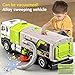 Garbage Truck Toy with Lights and Sounds 2 in 1 Play Vacuum Street Sweeper Trash Truck Battery Powered Rechargeable Recycling Vehicle Toy for Boys Girls Kids Perfect Christmas Birthday Gift (Blue)