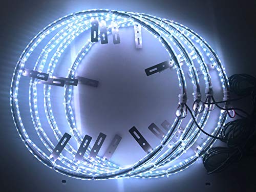 Kingshowstar LED Wheel Rim Lights - 4 PCS 17 inch Car Rim Lights 624 LED RGB Color Chasing Wheel Ring Lights for Cars, Waterproof Tire Light Kit with Blue-Tooth Controller