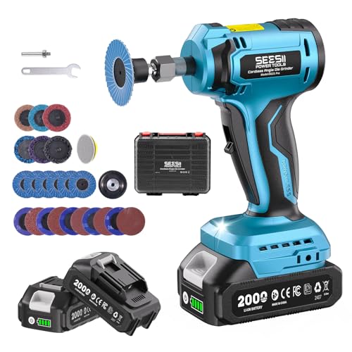 SEESII Cordless Right Angle Die Grinder Kit, 1/4" Brushless 