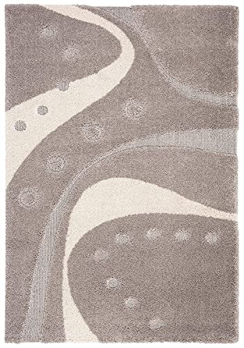 Image of Microfiber Hand Woven Shaggy Carpet Collection with 2 inch Pile Height Carpet for Bedroom Size 11x11 feet Square coular Beige