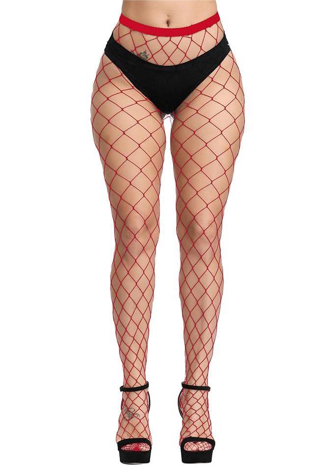 DUCMODA Womens High Waist Fishnet Tights Sexy Stockings Thigh High Sheer Pantyhose