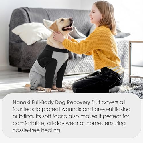 Image of Nanaki Soft Spayed Dog Recovery Suit Female Male-Dog Surgery Suit for Dogs, Dog Body Suits After Surgery, Neuter Suits for Male Dogs Abdominal Incision Protection, Cone Alternative,Red S