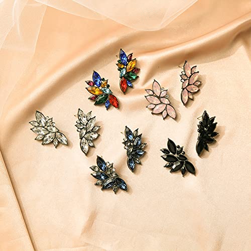 CSIYANJRY99 Glitter Rhinestone Statement Earrings for Women Fashion Bling Colorful Crystal Cluster Drop Dangle Earrings Prom Dress Jewerly 6