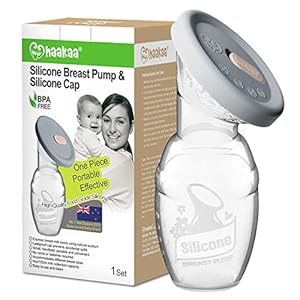haakaa Manual Breast Pump Breastfeeding Pump 4oz/100ml+Lid Food Grade Silicone 1 PC