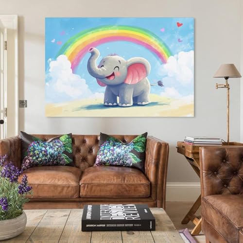 Impression sur toile éléphant 50x75cm décoration murale pour salon