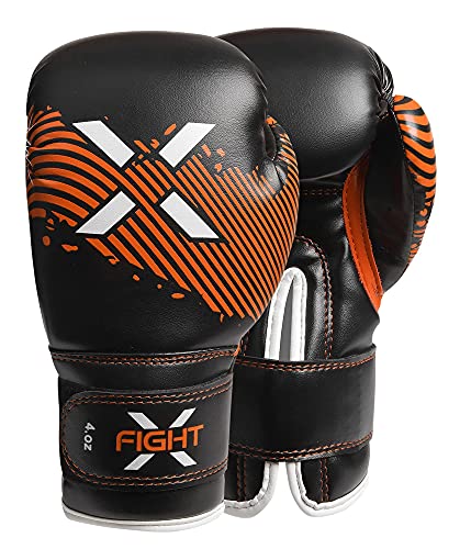 Fightx Kids Boxing Gloves For 3-8 Years 4 6 Oz Training Mma Boys Girls Kickboxing Punching Gloves For Training, Punching Bag, Muay Thai, Mma (Orange, 4Oz) #TOP2
