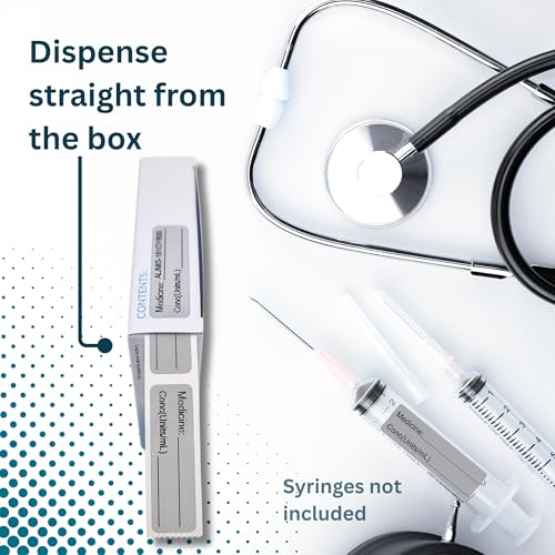 Image of Gray Medicine Syringe Labels (Units /mL) - 800 Medication Labels Stickers, 12mm x 40mm, for Hospitals, Pharmacy & Vet