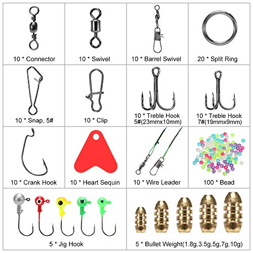Lixada 230 pcs Conjunto De Equipamento De Pesca Anti-Emaranhado Rolamento Gira Conectores De Pesca S