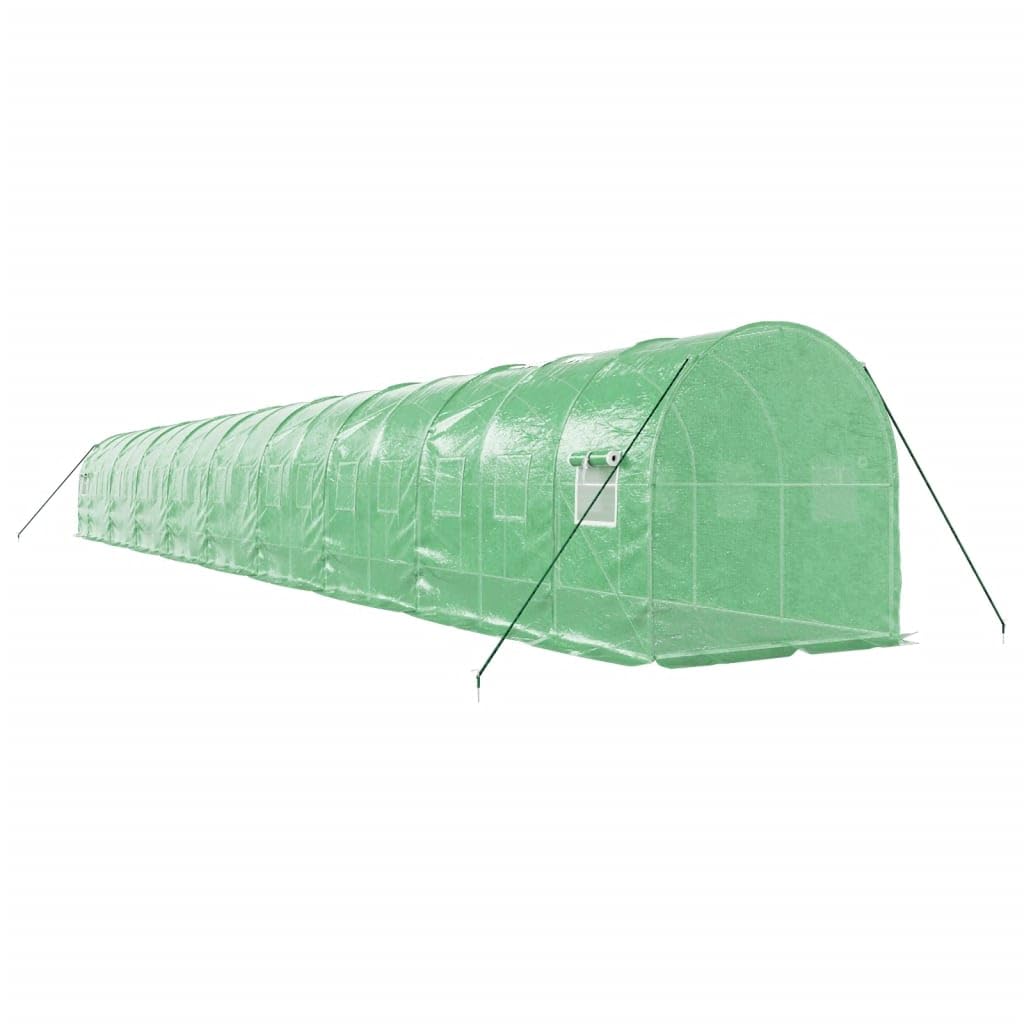 Homgoday Invernadero con Estructura de Acero Verde 36 m² 18x2x2 m, Invernadero Caseta Jardín Terraza Plantas Semilla Cultivo Huerto Verduras Cubierta Casero
