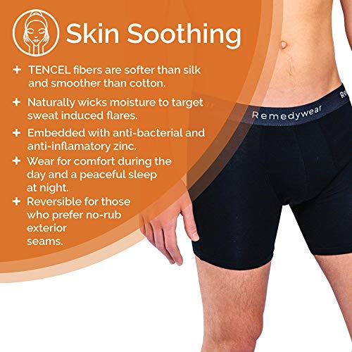 Remedywear Men's Boxer Briefs, Jock Itch, Allergy, Eczema Relief Underwear with Soothing Fibers (Black, X-Large)4
